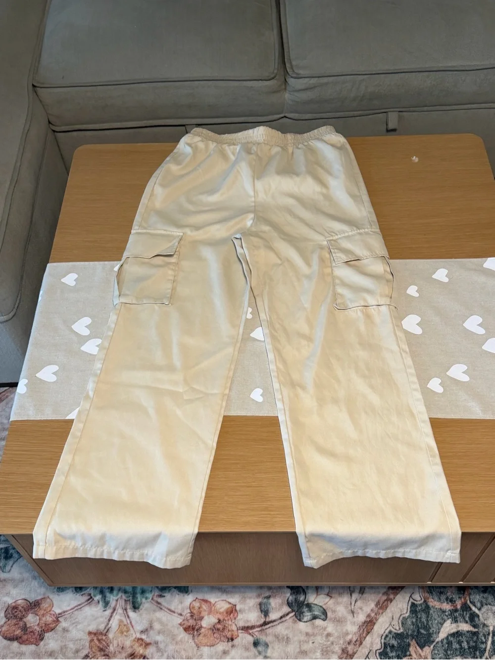 Men's Cargo Pants in Cream - Relaxed Fit
